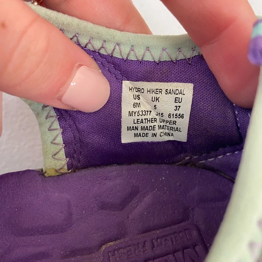 EUC Merrell women's purple hook loop strap hydro hiker hiking sandals shoes 6